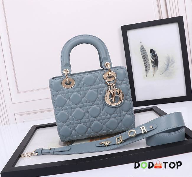 Dior Small Lady Dior My ABCDior Bag Light Blue Size 20 x 16.5 x 8 cm - 1