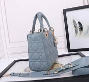 Dior Small Lady Dior My ABCDior Bag Light Blue Size 20 x 16.5 x 8 cm - 5