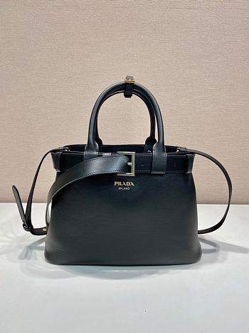 Prada Buckle Medium Leather Bag Black Size 32 x 23 x 11 cm