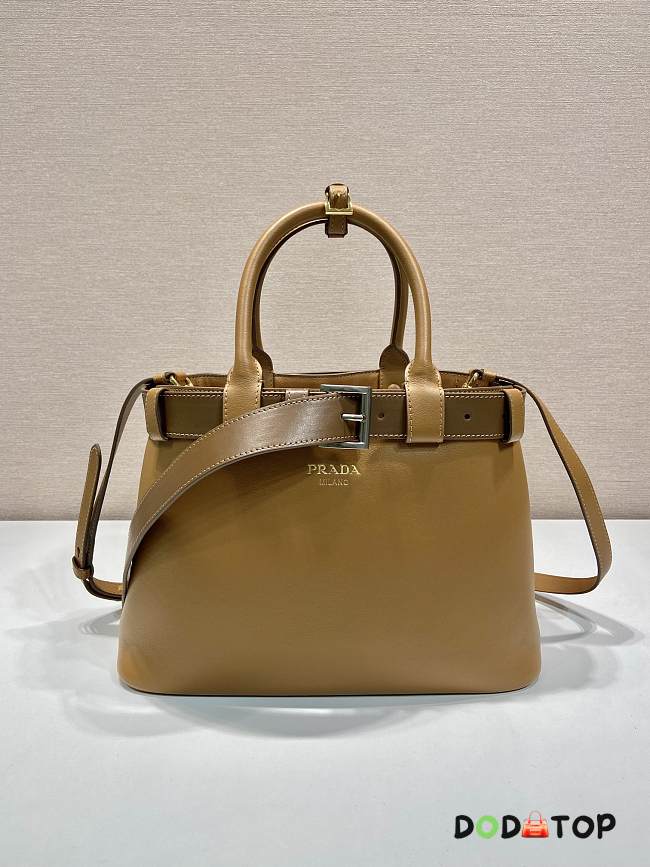 Prada Buckle Medium Leather Bag Brown Size 32 x 23 x 11 cm - 1
