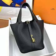 Hermes Picotin Lock in Cowhide Leather Black Size 22 cm - 1