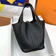 Hermes Picotin Lock in Cowhide Leather Black Size 22 cm - 6