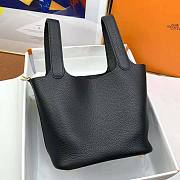 Hermes Picotin Lock in Cowhide Leather Black Size 22 cm - 5