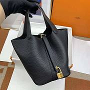 Hermes Picotin Lock in Cowhide Leather Black Size 22 cm - 4