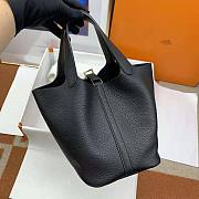 Hermes Picotin Lock in Cowhide Leather Black Size 22 cm - 3