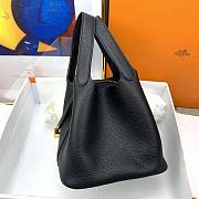 Hermes Picotin Lock in Cowhide Leather Black Size 22 cm - 2