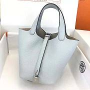Hermes Picotin Lock in Cowhide Leather Blue Size 22 cm - 3