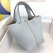 Hermes Picotin Lock in Cowhide Leather Blue Size 22 cm - 2
