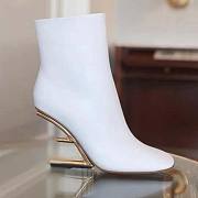 Fendi First White Leather High-heeled Ankle Boots - 6