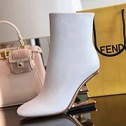 Fendi First White Leather High-heeled Ankle Boots - 5