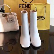 Fendi First White Leather High-heeled Ankle Boots - 4