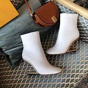 Fendi First White Leather High-heeled Ankle Boots - 3