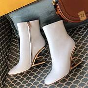 Fendi First White Leather High-heeled Ankle Boots - 2