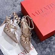 Valentino Rockstud Mesh Pump with Crystals and Straps 10 cm - 1