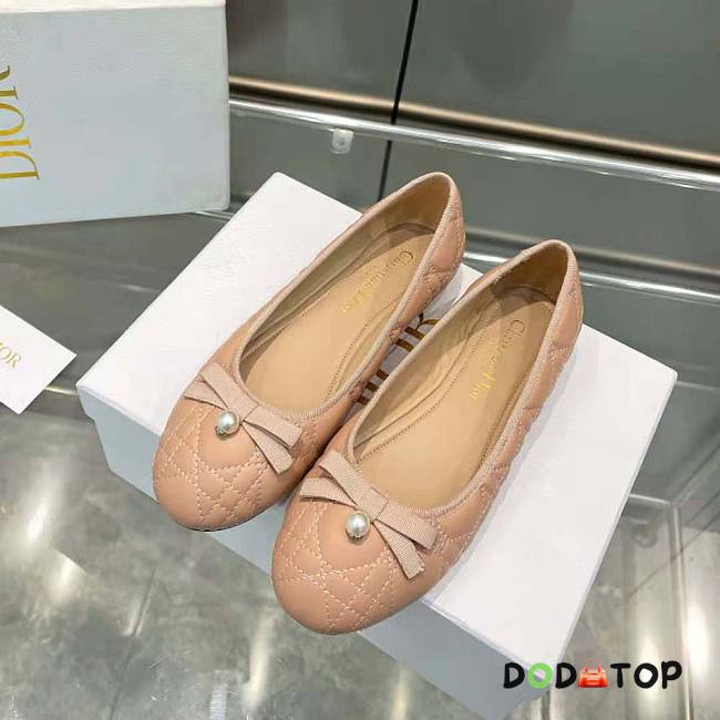 Dior Ballet Flat Quilted Cannage Calfskin Nude - 1