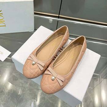 Dior Ballet Flat Quilted Cannage Calfskin Nude