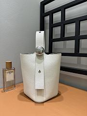 Loewe Mini Leather Pebble Bucket Bag White Size 19 cm - 4