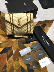 YSL Loulou Small Beige Bag Size 25 cm - 1