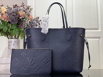 Louis Vuitton Neverfull MM Dark Blue M45686 Size 31 x 28 x 14 cm