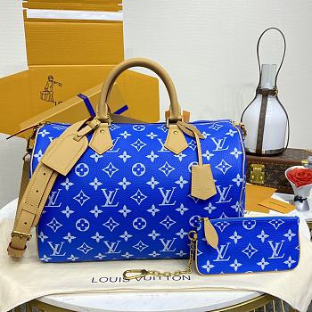 Louis Vuitton Speedy 9 Bandoulière 40 M24418 Blue Size 40 x 26 x 23 cm