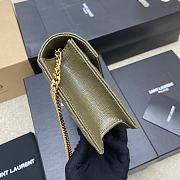 YSL Woc Small Envelope Bag Olive Green Size 19 x 11.5 x 4 cm - 5