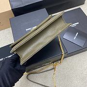 YSL Woc Small Envelope Bag Olive Green Size 19 x 11.5 x 4 cm - 4