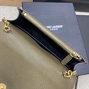 YSL Woc Small Envelope Bag Olive Green Size 19 x 11.5 x 4 cm - 3