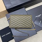 YSL Woc Small Envelope Bag Olive Green Size 19 x 11.5 x 4 cm - 2