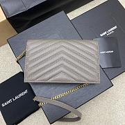 YSL Woc Small Envelope Bag Gray Size 19 x 11.5 x 4 cm - 5