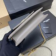 YSL Woc Small Envelope Bag Gray Size 19 x 11.5 x 4 cm - 3