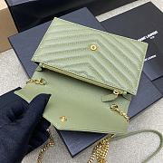 YSL Woc Small Envelope Bag Green Size 19 x 11.5 x 4 cm - 3