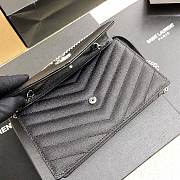 YSL Woc Small Envelope Bag Black Silver Hardware Size 19 x 11.5 x 4 cm - 3