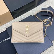 YSL Woc Small Envelope Bag Apricot Gold Hardware Size 19 x 11.5 x 4 cm - 1