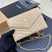 YSL Woc Small Envelope Bag Apricot Gold Hardware Size 19 x 11.5 x 4 cm - 3