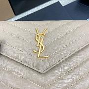 YSL Woc Small Envelope Bag Apricot Gold Hardware Size 19 x 11.5 x 4 cm - 2