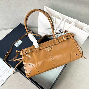 Prada Brown Medium Leather Handbag Size 32 x 15.5 x 12 cm