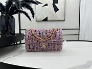 Chanel Flap Bag Pink Wool Size 25 cm - 1