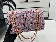 Chanel Flap Bag Pink Wool Size 25 cm - 3