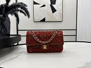 Chanel Flap Bag Red Wool Size 25 cm - 1