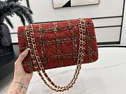 Chanel Flap Bag Red Wool Size 25 cm - 3