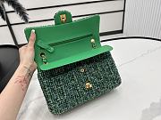 Chanel Flap Bag Green Wool Size 25 cm - 4