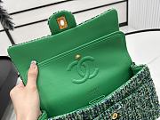 Chanel Flap Bag Green Wool Size 25 cm - 2