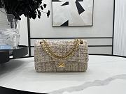 Chanel Flap Bag Beige Wool Size 25 cm - 1