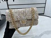 Chanel Flap Bag Beige Wool Size 25 cm - 3