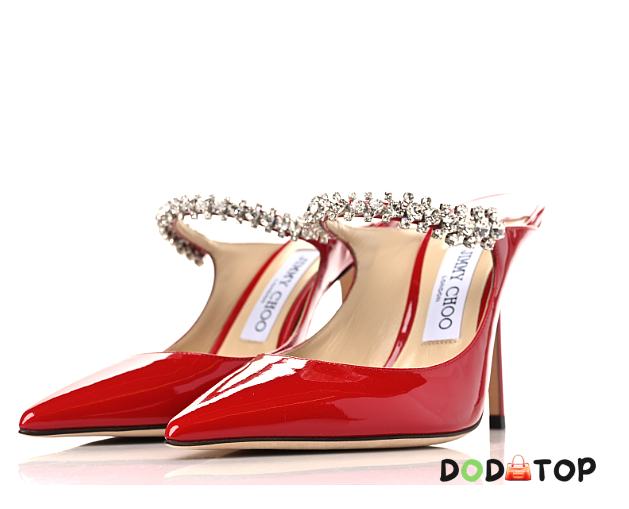 Jimmy Choo Patent Crystal Bing 100 Pumps Red - 1