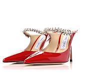 Jimmy Choo Patent Crystal Bing 100 Pumps Red - 1