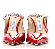 Jimmy Choo Patent Crystal Bing 100 Pumps Red - 3