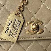 Chanel Vintage Beige Double Turnlock Single Flap Size 23 ×16 cm - 2