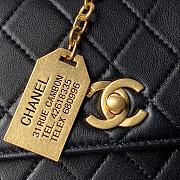 Chanel Vintage Black Double Turnlock Single Flap Size 23 ×16 cm - 4