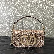 Valentino Garavani Locò Small Embellished Silk Shoulder Bag Size 19 x 10.5 x 5 cm - 1